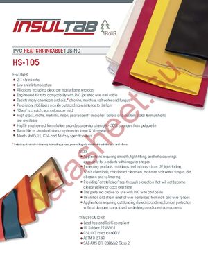 HS105 4 RED 10FT datasheet  